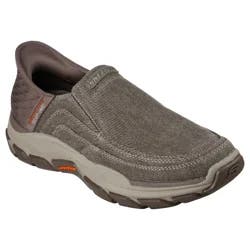 Skechers Men's Respected-Holmgren Wide Fit Slip-In Shoes, Tan, Size 10.5 Wide