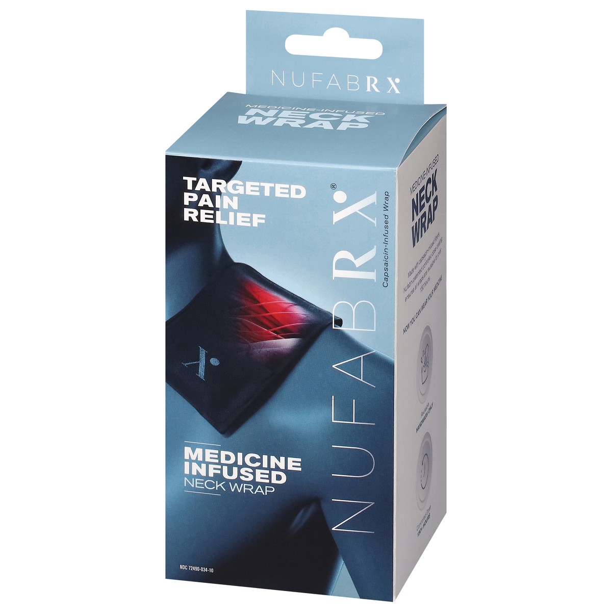 slide 8 of 13, Nufabrx Targeted Pain Relief Medicine Infused Black Neck Wrap 1 ea, 1 ct