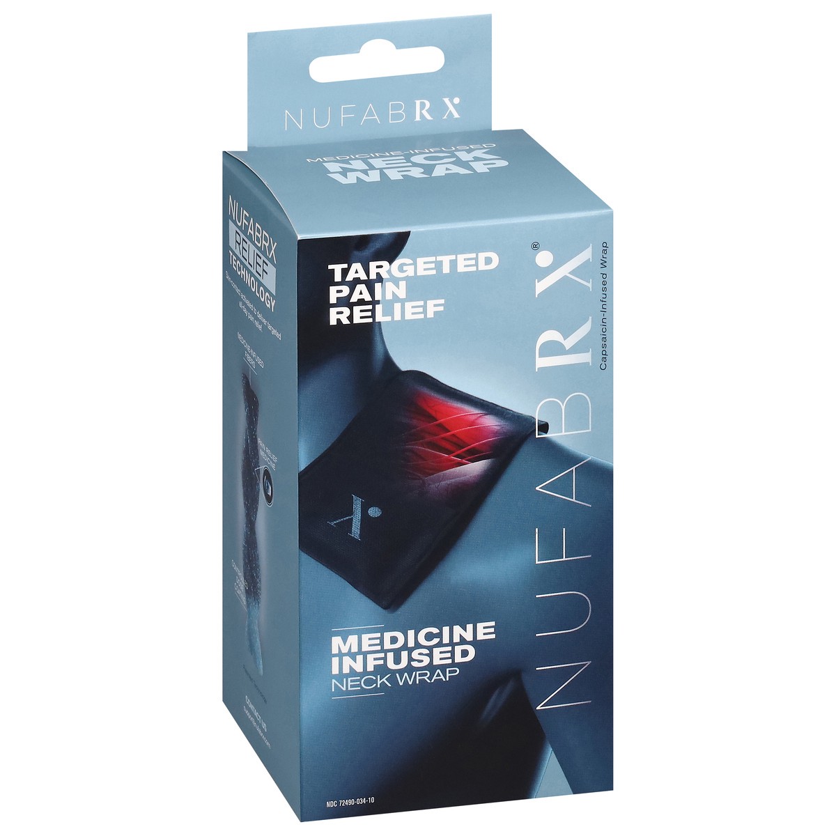 slide 2 of 13, Nufabrx Targeted Pain Relief Medicine Infused Black Neck Wrap 1 ea, 1 ct