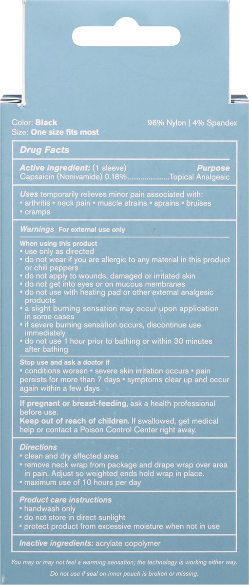 slide 13 of 13, Nufabrx Targeted Pain Relief Medicine Infused Black Neck Wrap 1 ea, 1 ct