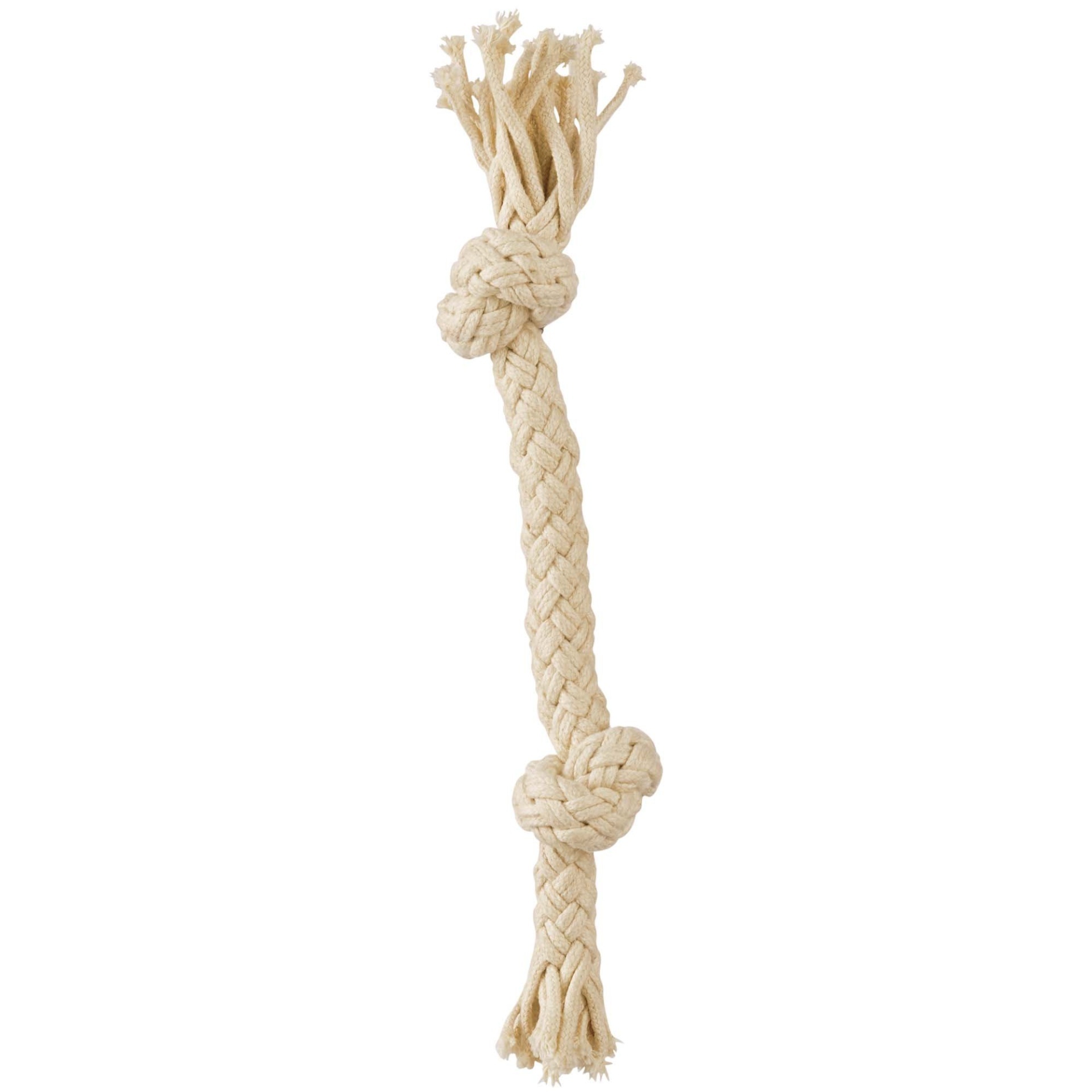 slide 1 of 1, Leaps & Bounds Rope Tug Dual Knot Dog Toy in White, SM