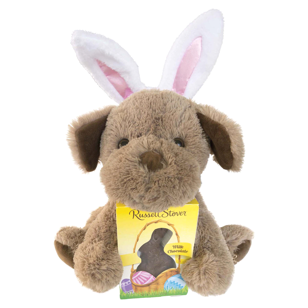 slide 1 of 1, Russell Stover Solid Milk Chocolate Flatback Rabbit With Coco Plush, 1.5 oz