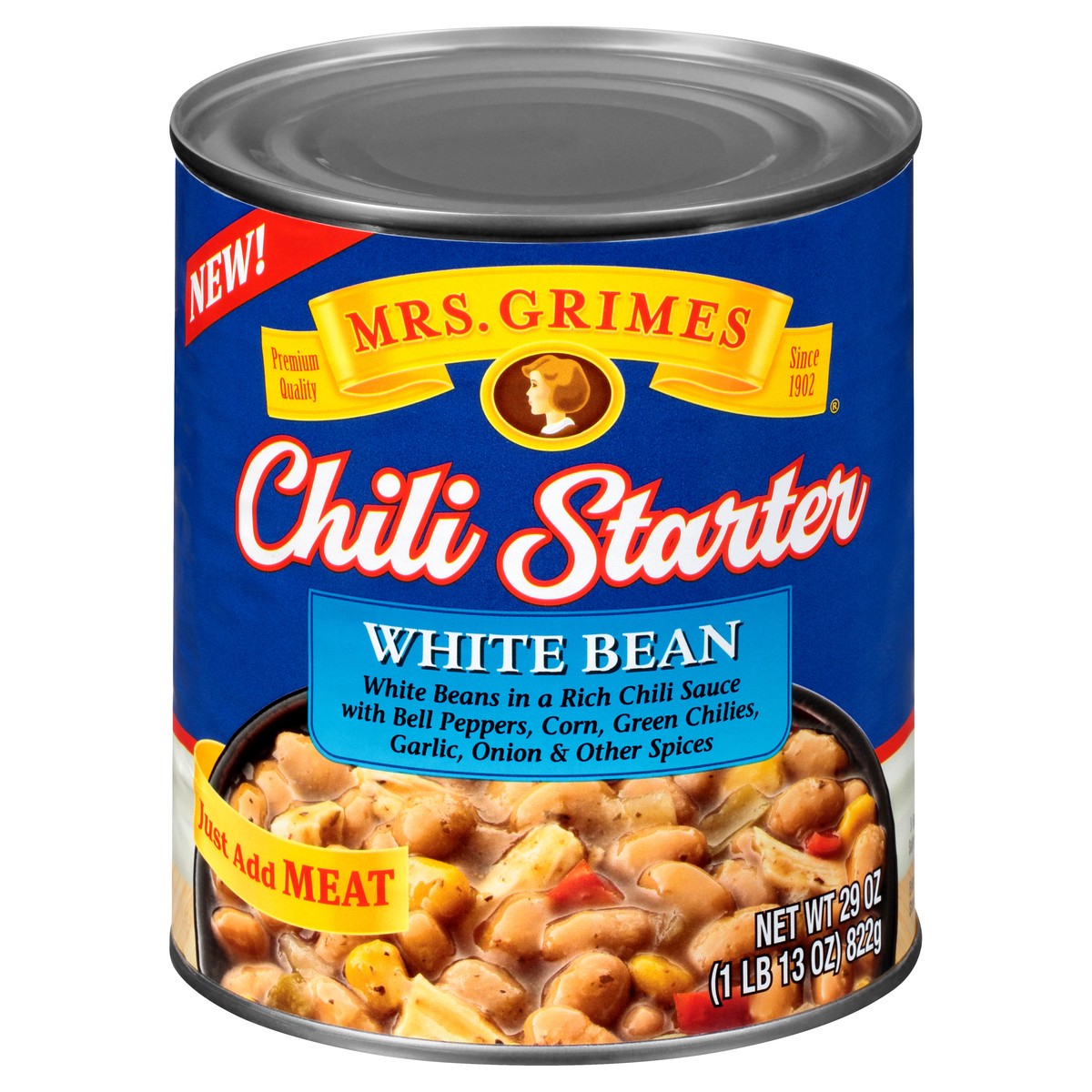 slide 8 of 13, Mrs. Grimes White Bean Chili Starter 29 oz, 29 oz