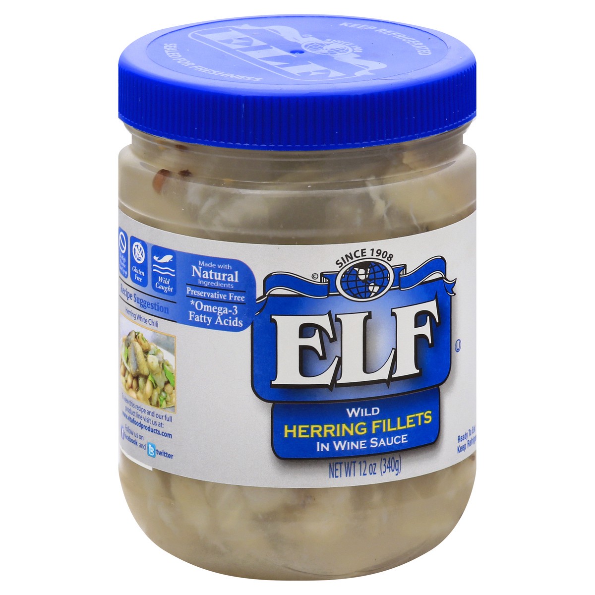 slide 2 of 13, e.l.f. Wild in Wine Sauce Herring Fillets 12 oz, 12 oz