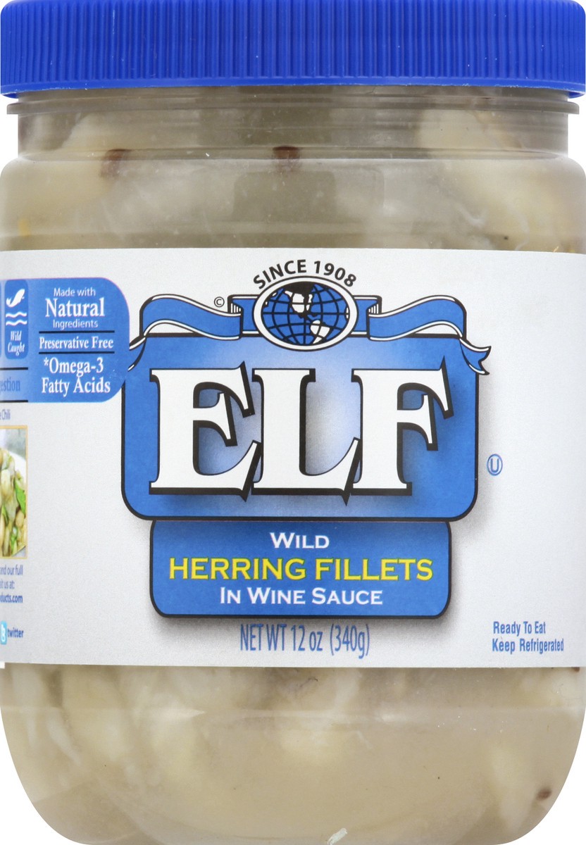 slide 1 of 13, e.l.f. Wild in Wine Sauce Herring Fillets 12 oz, 12 oz