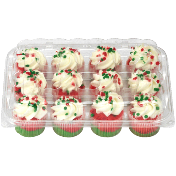 slide 1 of 1, LaBree's Bakery Labrees Mini Cupcakes Red and Green Two Tone, 12 ct