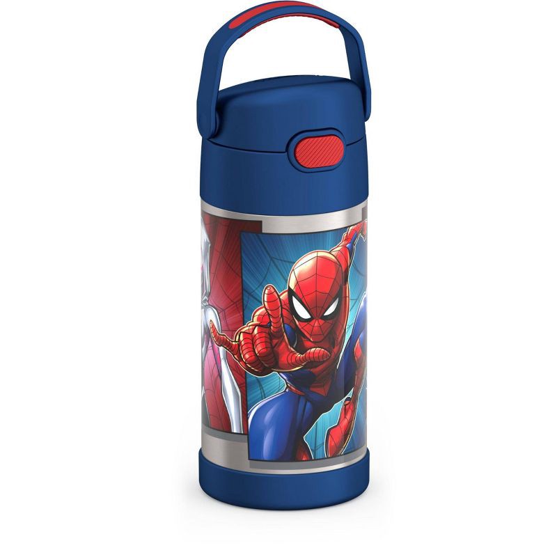 slide 2 of 9, Thermos Kids' 12oz Stainless Steel FUNtainer Water Bottle with Bail Handle - Spider-Man, 12 oz