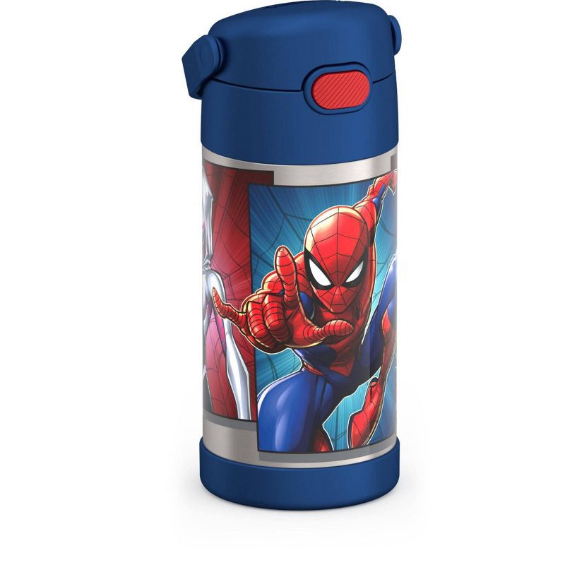 slide 3 of 9, Thermos Kids' 12oz Stainless Steel FUNtainer Water Bottle with Bail Handle - Spider-Man, 12 oz