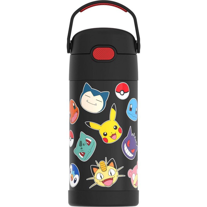 slide 1 of 9, Thermos Kids' 12oz Stainless Steel FUNtainer Water Bottle with Bail Handle - Pokemon, 12 oz