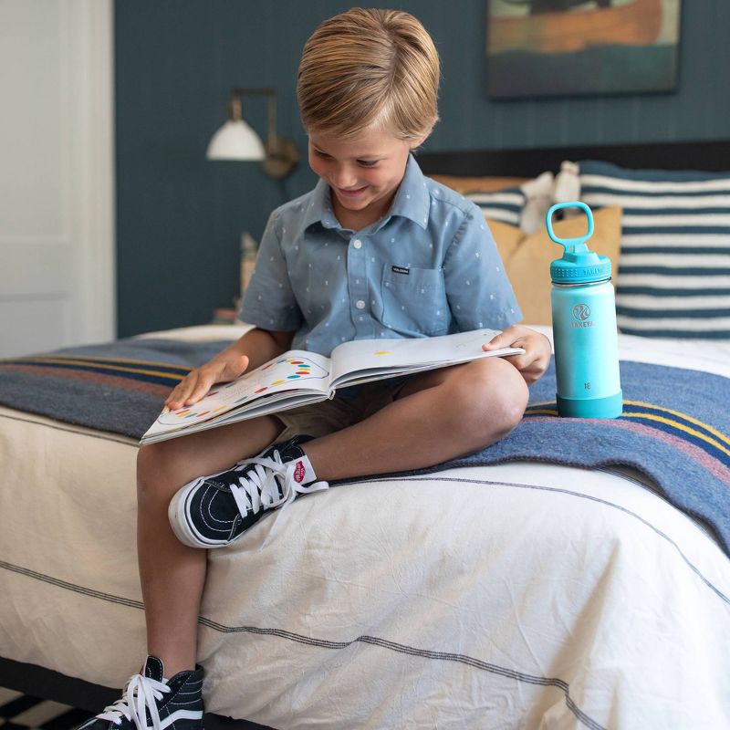 slide 3 of 6, Takeya 18oz Glow-in-the-Dark Insulated SS Water Bottle with Straw Lid - Glow Worm Blue, 1 ct