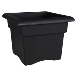 Bloem 14" Square Veranda Deck Box Planter - Black - Bloem