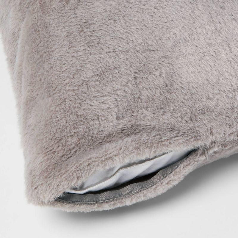 slide 3 of 3, Plush Body Pillow Cover Gray - Room Essentials™, 1 ct