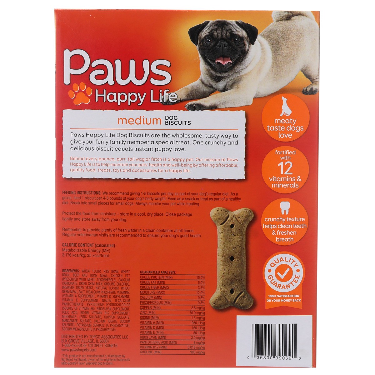 slide 5 of 11, Paws Happy Life Medium Dog Biscuits For All Dogs Under 50 Lbs, 24 oz