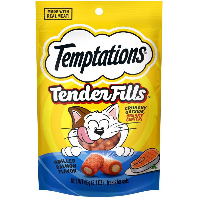 slide 1 of 11, Temptations Tender Fills Roasted Salmon Cat Treat - 2.1oz, 2.1 oz