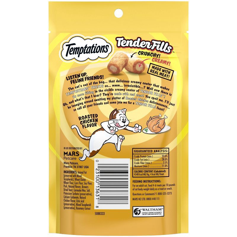 slide 2 of 11, Temptations Tender Fills Roasted Chicken Cat Treat - 2.1oz, 2.1 oz