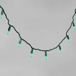 100ct LED Smooth Mini Christmas String Lights Green with Green Wire - Wondershop™