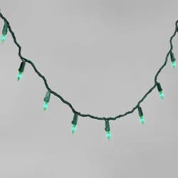 100ct LED Smooth Mini Christmas String Lights Green with Green Wire - Wondershop™