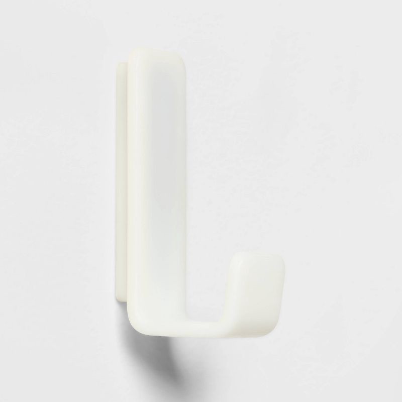 slide 3 of 3, Set of 2 Magnetic Hooks - Brightroom™: Strong ABS Utility Shelf Parts, Small White Pegboard Hooks, No Assembly Required, 1 ct