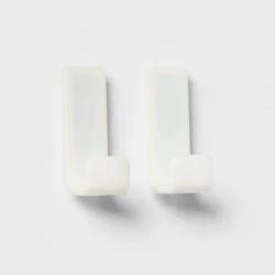 Set of 2 Magnetic Hooks - Brightroom™: Strong ABS Utility Shelf Parts, Small White Pegboard Hooks, No Assembly Required