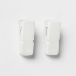 Set of 2 Magnetic Clips - Brightroom™: Pegboard Hooks, Universal Storage, White, No Assembly Required