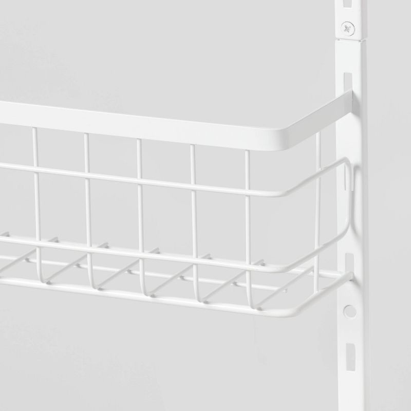 slide 3 of 3, 4 Tier Over-The-Door Storage Rack - Brightroom™: Adjustable Shelves, White Steel, Over Door Organizer, 4 Baskets, 1 ct