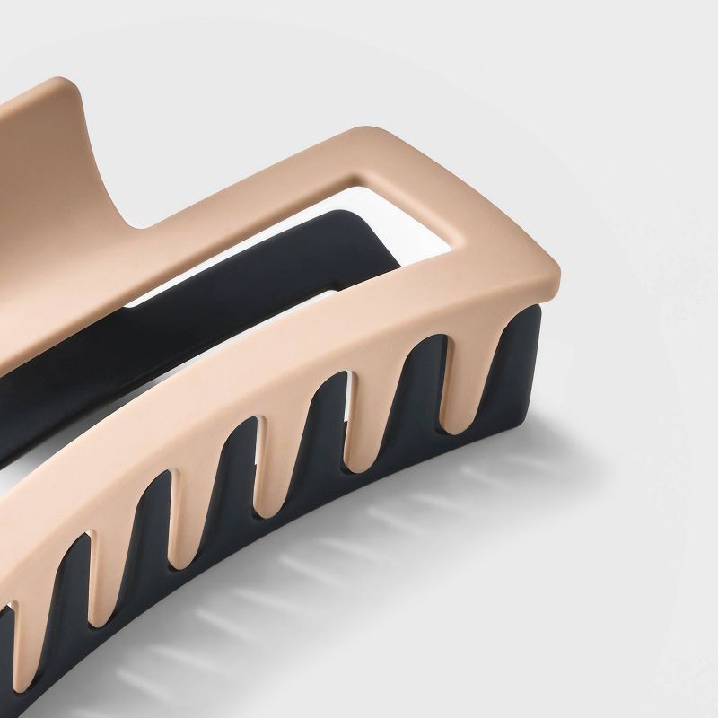 slide 2 of 2, Jumbo Two-Tone Claw Hair Clip - Universal Thread™ Black/White: Styling Accessory for All Hair Types, 1 ct