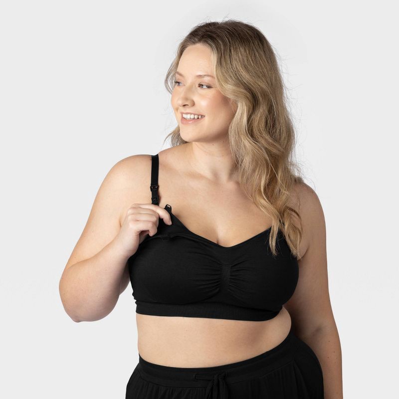 slide 4 of 7, kindred by Kindred Bravely Women's Pumping + Nursing Hands Free Bra - Black XL: Maternity, Light Support, Removable Padding, 1 ct