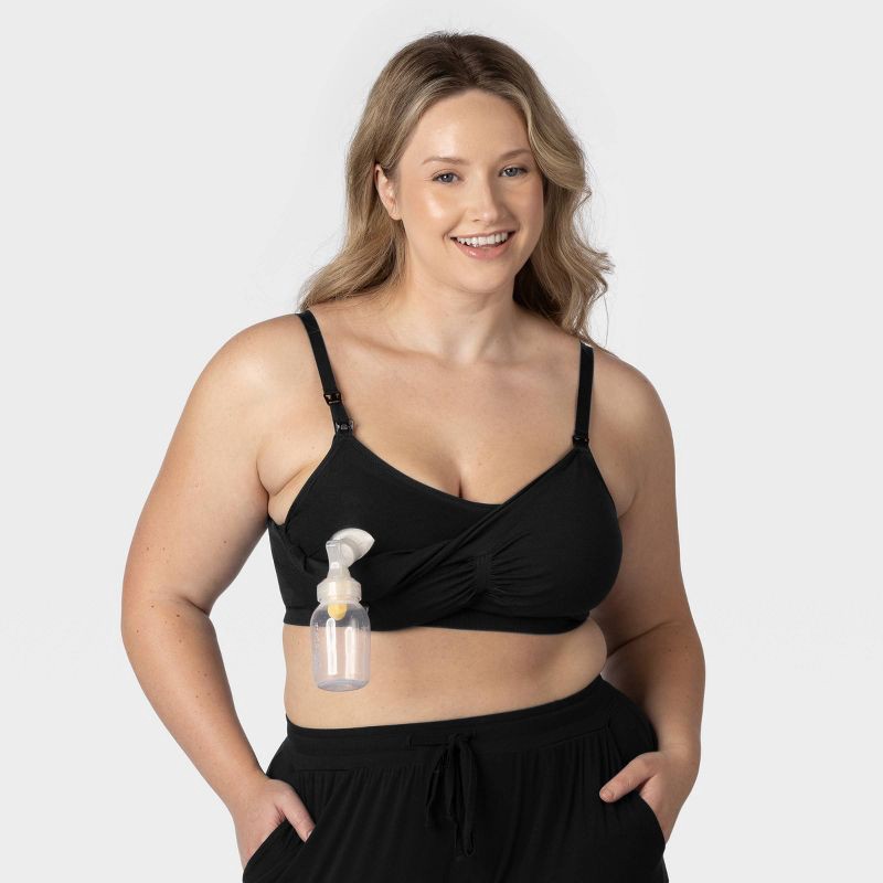 slide 5 of 7, kindred by Kindred Bravely Women's Pumping + Nursing Hands Free Bra - Black XL: Maternity, Light Support, Removable Padding, 1 ct