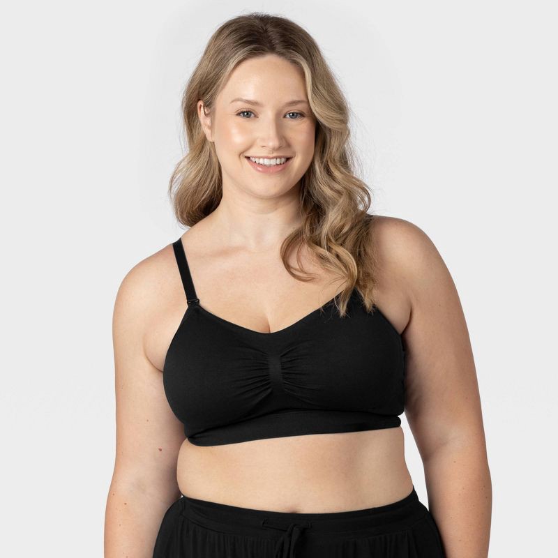 slide 1 of 7, kindred by Kindred Bravely Women's Pumping + Nursing Hands Free Bra - Black XL: Maternity, Light Support, Removable Padding, 1 ct