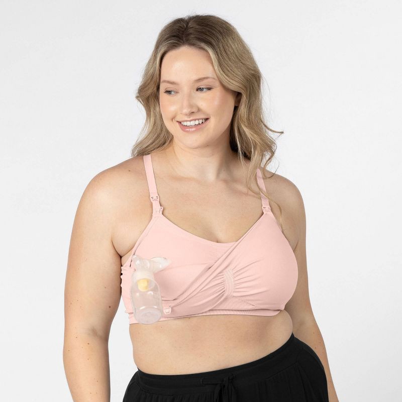 kindred by Kindred Bravely Women's Pumping + Nursing Hands Free Bra - Soft  Pink L-Busty 1 ct