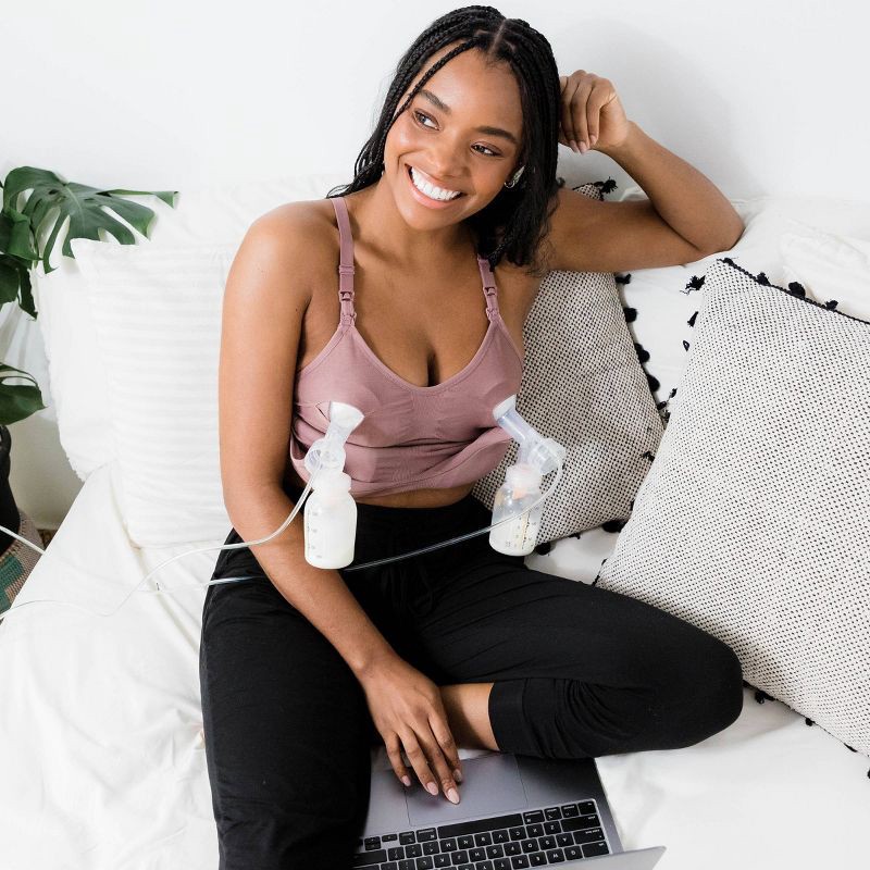 slide 9 of 9, kindred by Kindred Bravely Women's Sports Pumping & Nursing Bra - Twilight M: Hands-Free, Light Support, Full Coverage, 1 ct