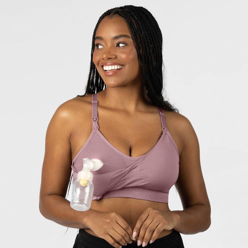 slide 5 of 9, kindred by Kindred Bravely Women's Sports Pumping & Nursing Bra - Twilight M-Busty: Maternity, Hands-Free, Removable Padding, Light Support, 1 ct