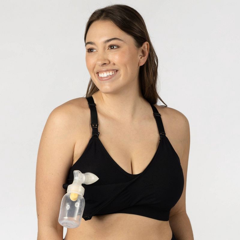 slide 5 of 8, kindred by Kindred Bravely Women's Sports Pumping & Nursing Bra - Black L: Hands-Free Maternity Bra, Light Support, Removable Padding, 1 ct