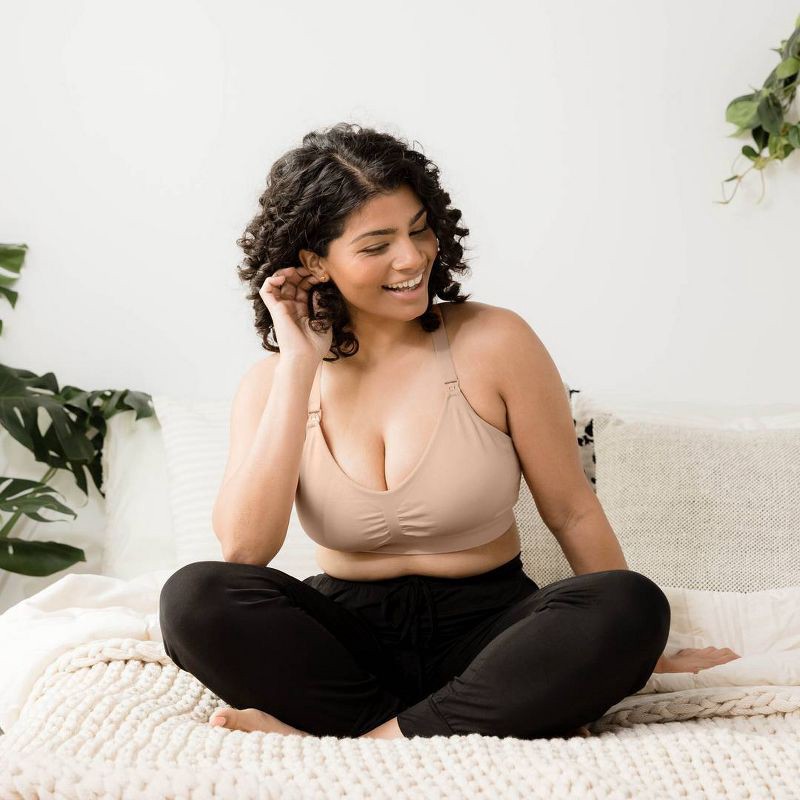 slide 6 of 9, kindred by Kindred Bravely Women's Pumping + Nursing Hands Free Bra - Beige M: Light Support, Removable Padding, 1 ct