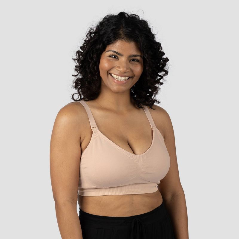 slide 1 of 9, kindred by Kindred Bravely Women's Pumping + Nursing Hands Free Bra - Beige XL: Maternity Racerback, Light Support, Removable Padding, 1 ct