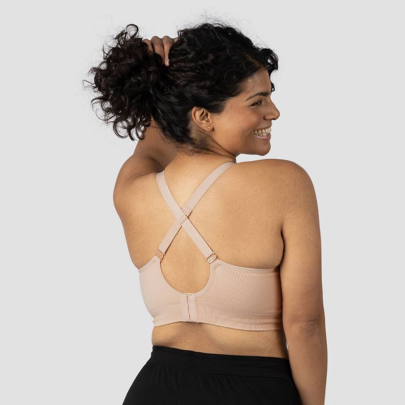 slide 3 of 9, kindred by Kindred Bravely Women's Pumping + Nursing Hands Free Bra - Beige L-Busty: Maternity, Light Support, Racerback, Removable Padding, 1 ct