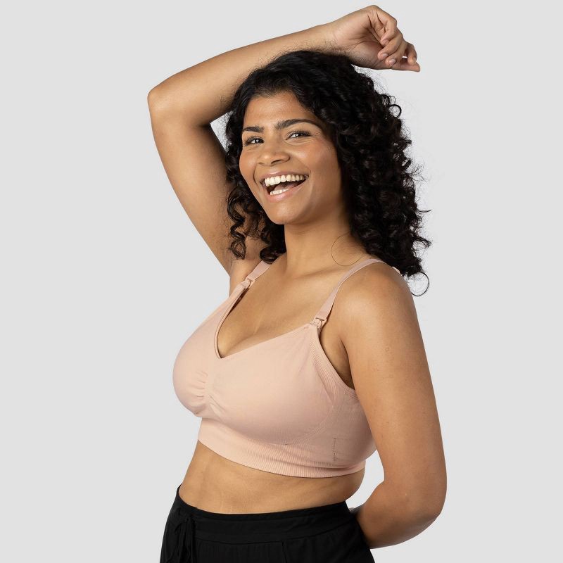 slide 4 of 9, kindred by Kindred Bravely Women's Pumping + Nursing Hands Free Bra - Beige XL-Busty: Maternity, Racerback, Light Support, 1 ct