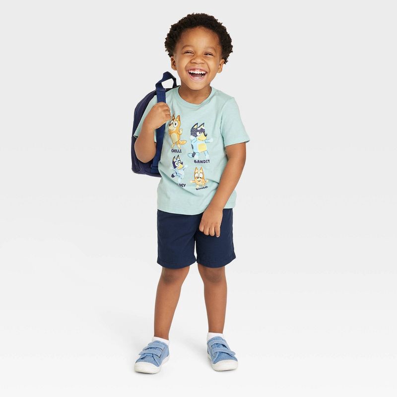 slide 3 of 3, Toddler Boys' Bluey Printed Short Sleeve T-Shirt - Blue 18M, 1 ct