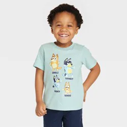 Toddler Boys' Bluey Printed Short Sleeve T-Shirt - Blue 5T