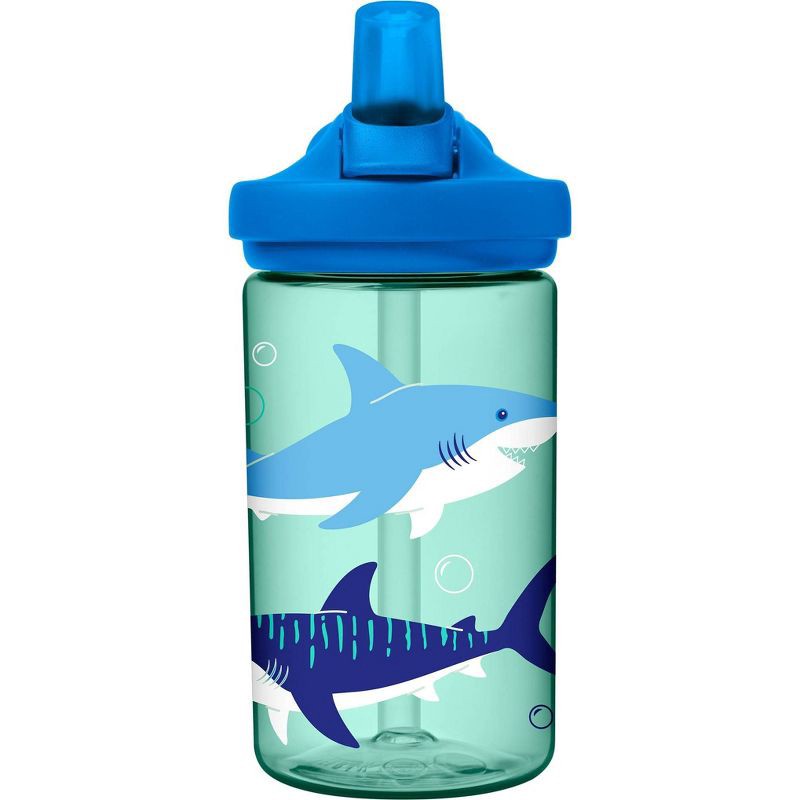 slide 2 of 10, CamelBak Eddy+ Kids' 14oz Tritan Renew Water Bottle - Coastal Sharks and Bubbles, 14 oz