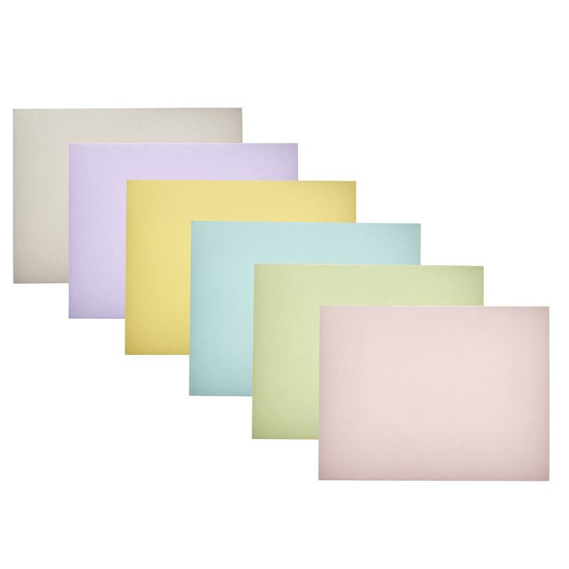 slide 1 of 7, Mara-Mi 200ct Pastel Assortment Cards: Note Cards with Envelopes, Solid Multi-Colored, All Occasions, 5.188" x 3.98", 200 ct