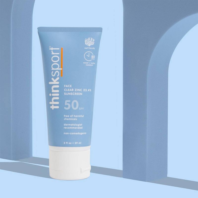 slide 8 of 12, thinksport Clear Zinc Face Mineral Sunscreen Lotion - SPF 50 - 2 fl oz, 0 x 2 fl oz