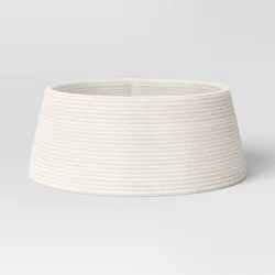 26" Roll-Up Rope Christmas Tree Collar Ivory - Wondershop™