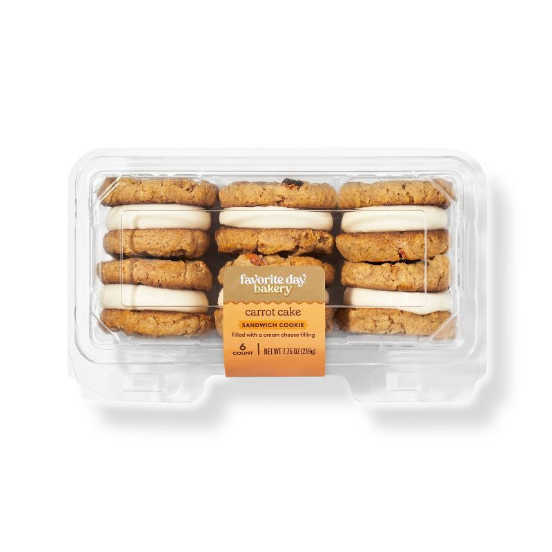 slide 1 of 3, Carrot Cake Soft Sandwich Cookies - 6ct/7.75oz - Favorite Day™, 6 ct; 7.75 oz