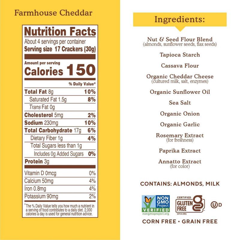 slide 2 of 5, Simple Mills Almond Flour Cracker Farmhouse Cheddar Snack Packs - 4.9oz, 4.9 oz