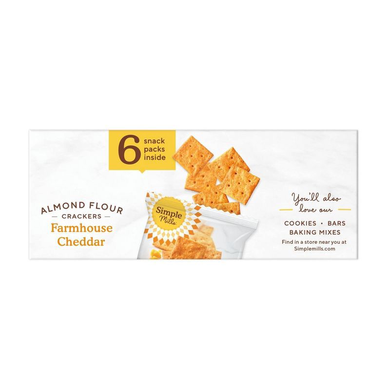 slide 4 of 5, Simple Mills Almond Flour Cracker Farmhouse Cheddar Snack Packs - 4.9oz, 4.9 oz