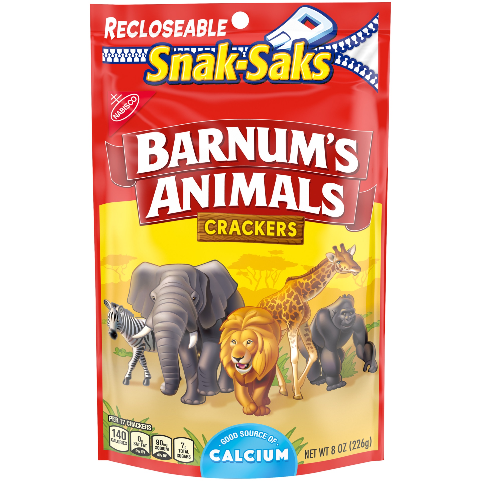 slide 2 of 2, Barnum's Animal Crackers, Snak-Saks, 8 oz, 8 oz