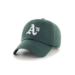 MLB Athletics Clean Up Hat: Adjustable Cotton Baseball Cap, Team Logo Design