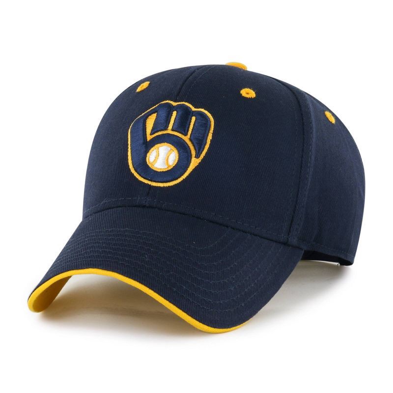 slide 1 of 2, MLB Milwaukee Brewers Boys' Moneymaker Snap Hat, 1 ct