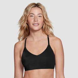 True & Co. Women's Everybody Lace Racerback Bralette - Black M: Wireless, Light Support, Adjustable Straps